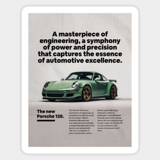 a masterpiece Porsche similar to 911 gt3 super car, green Sticker